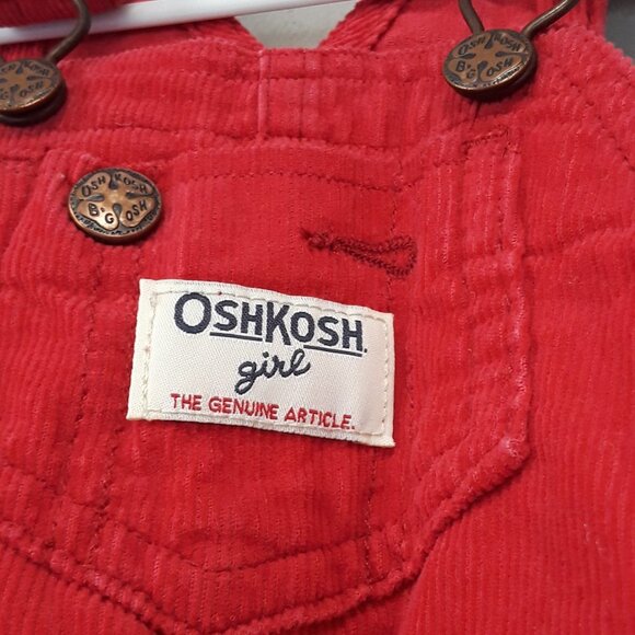 OSHKOSH Girl Scotty Dog Corduroy Bib Overalls - Picture 4 of 10